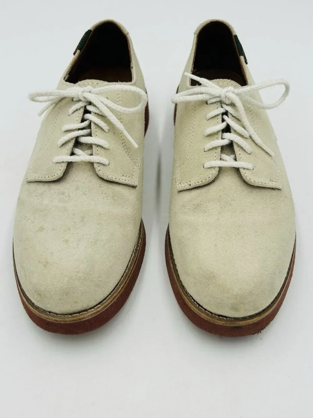 GH Bass & Co Exeter Oxford Shoes Men's Size 7.5M Suede Lace Up Pale Tan